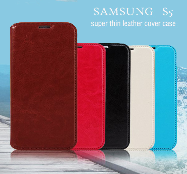 Samsung galaxy S5 thin leather cover case